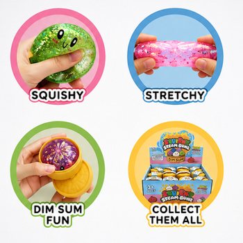 RAGE - Squishy GLITTER cmoki (Dumplings) MALI (5.5 x 5.5 x 3 cm) - Viral 2026 Fidget Toy (24 kos)