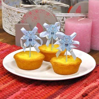PIK POLNJENJE ZA CUPCAKE ROJSTVO - MODRI MEDVEDEK (12 kos)