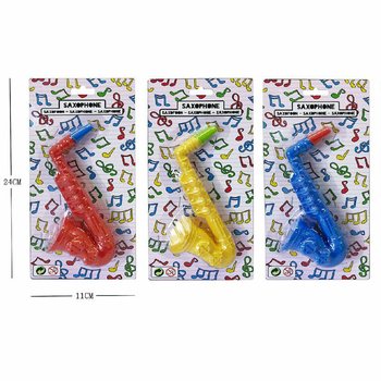 Igrača Saksofon - 16 cm - Različne Barve - 12 kosov na Kartici