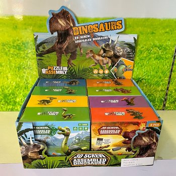 3D Dinosaur Set za Sestavljanje v Darilni &Scaron;katli - Display (8 kos.)