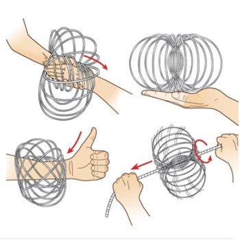 Magic Rings / Flow Rings - Kinetični 3D Magični Obroč - SREBRN | V &Scaron;KATLI (10 kos.)