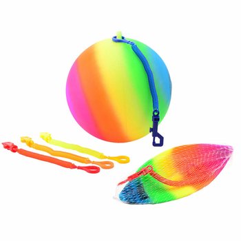 MAVRIČNA ŽOGA Z VRVICO / BUNGEE ŽOGA &Oslash;23 Cm (36 kos)