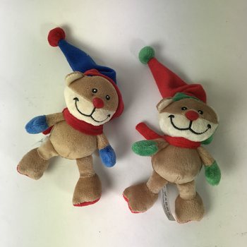 PLI&Scaron;ASTI BOŽIČNI MEDVEDEK S KAPICO (12 kos.)