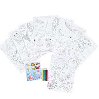 VELIK SET ZA BARVANJE - MODEL: SEA LIFE - 22x30x1 CM (12 kos)
