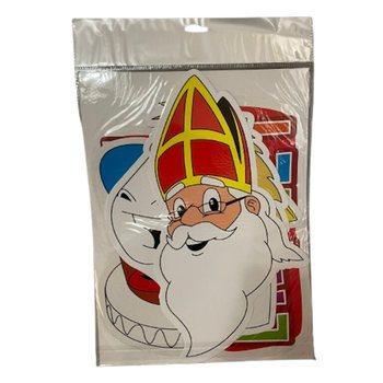 SINTERKLAAS SINT & PIET - 4-DELNI DVOSTRANSKI DEKORATIVNI PANELI (6 kosov)