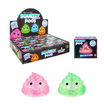 STISKAJOČI KAKEC - S SUGAR GEL BLE&Scaron;ČEČIM POLNILOM - ME&Scaron;ANE BARVE - V DISPLAYU (12 kos.)