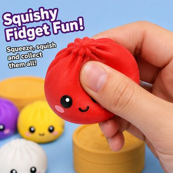 RAGE - Squishy SUGAR EDITION Cmoki Bun Dumplings VELIKI (8.5 x 8.5 x 4.8 cm) - Viral 2026 Fidget Toy (12 kos)