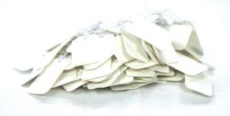 Bela etiketa za nakit z elastiko - 1,5x2,4 cm (100 kos)