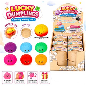 RAGE - LUCKY DUMPLINGS - Squishy Bun Dumplings VELIKI Vel. 8.5 x 8.5 x 4.8 cm - V ZASLONU (12 kos)
