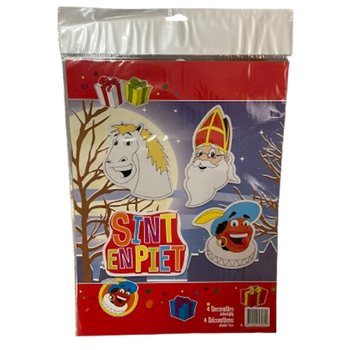 SINTERKLAAS SINT & PIET - 4-DELNI DVOSTRANSKI DEKORATIVNI PANELI (6 kosov)
