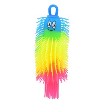 RAINBOW PUFFER ČRVIČEK ŽOGICA - 22CM - ME&Scaron;ANE BARVE - V DISPLAYU (12 kos.)