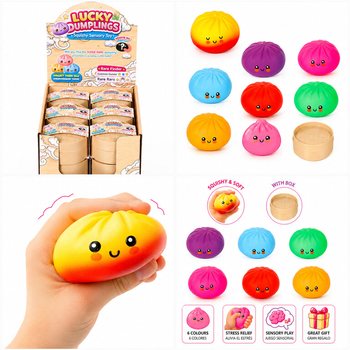 RAGE - LUCKY DUMPLINGS - Squishy Bun Dumplings VELIKI Vel. 8.5 x 8.5 x 4.8 cm - V ZASLONU (12 kos)