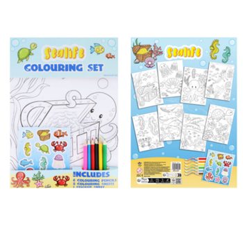 VELIK SET ZA BARVANJE - MODEL: SEA LIFE - 22x30x1 CM (12 kos)