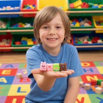 Igračke Squishy Cube Animals za srečolov - v stojalu (96 kosov)