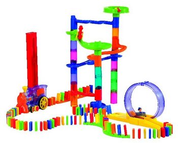 PLAYGO - Luksuzni Domino Set z Avtomatskim Vlakcem - 500 Delni