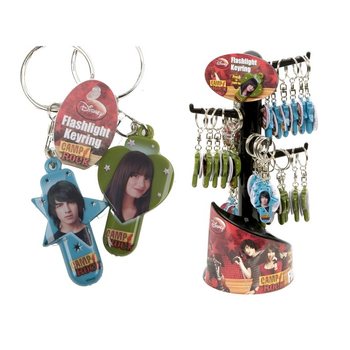 CAMP ROCK SVETLEČI OBESEK ZA KLJUČE NA STOJALU (36 kos)