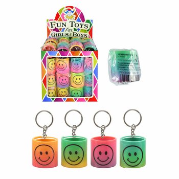Obesek za ključe Smiley Mavrična Spirala v Displayu (60 kos)