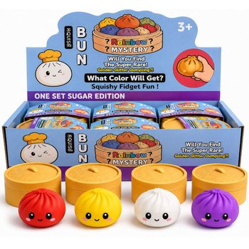 RAGE - Squishy SUGAR EDITION Cmoki Bun Dumplings VELIKI (8.5 x 8.5 x 4.8 cm) - Viral 2026 Fidget Toy (12 kos)