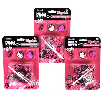 Set za Izdelavo Gumijastih Zapestnic z Obeski Hello Kitty (12 kos)