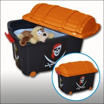 Velika skrinja za igrače pirati | 60L s kolesi