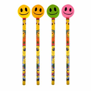 Vesel Svinčnik Smiley z Radirko (24 kos)