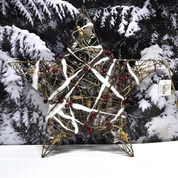 VELIKA SVETLEČA BOŽIČNA ZVEZDA DEKORACIJA 45 CM (2 kosa)