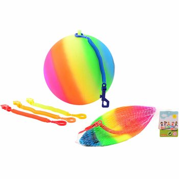 MAVRIČNA ŽOGA Z VRVICO / BUNGEE ŽOGA &Oslash;23 Cm (36 kos)