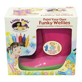 Funky Wellies - Pobarvaj svoje gumijaste &scaron;kornje - Rožnati / Velikost: 28