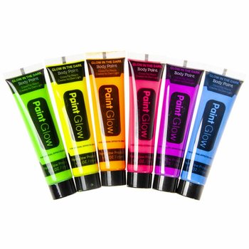 NEON Glow in the Dark Barva za Obraz - UV Aktivna (Zaslon 24 kos)