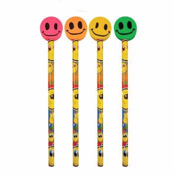 Vesele Smiley svinčniki z radirko (24 kosov)