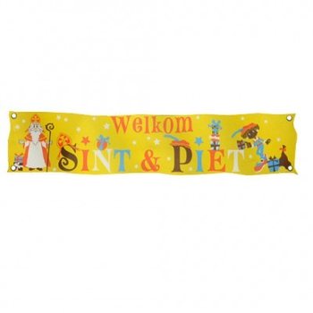 DOBRODOŠLI BANNER SINTERKLAAS & PIET XXL 300 X 60 CM (7 kos)