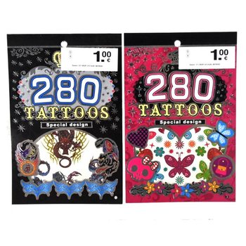 Knjižice s Tatoo Nalepkami, 280 Nalepk (24 kos.)