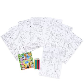 VELIK SET ZA BARVANJE - MODEL: ŽIVALI IZ DŽUNGLE - 22x30x1 CM (12 kos)