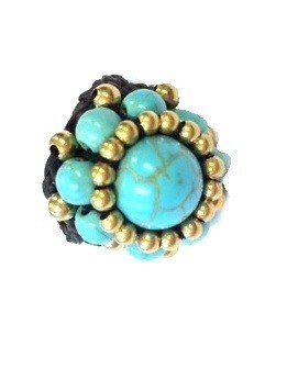 Prstan v stilu Ibize s turkiznim kamnom | Boho nakit