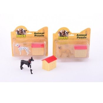 3D Puzzle Pes na kartici (12 kos)