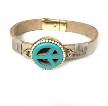 Zapestnica Taupe/Krem Peace (Ibiza Stil)
