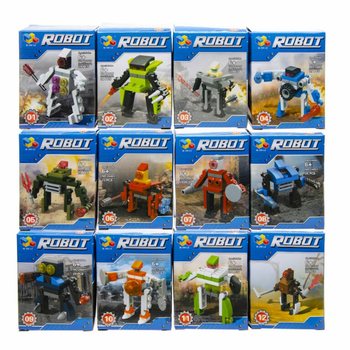 Kocke za Sestavljanje Roboti (12 kosov v Displayu)