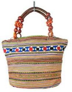 Torba B-FAIR Beads z rjavimi kroglicami na ročaju (1 kos)