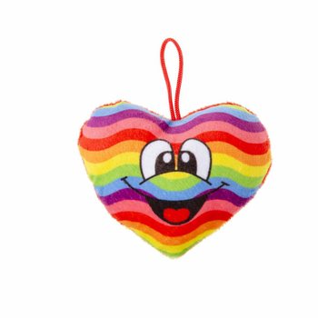 PLIŠASTO MAVRIČNO SRCE S SMILEY OBRAZOM (24 kos)