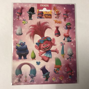 VELIKI LISTI NALEPK TROLLS, 20x16 cm (10 kosov)