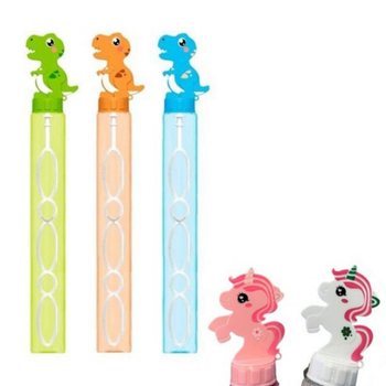 Palčke za milne mehurčke Samorog in Dinozaver - 120ml - 24 kos