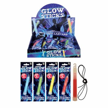 SVETLEČE PALČKE GLOW STICK - 15 CM Z VRVICO - MIX BARV V ZASLONU (12 kos)