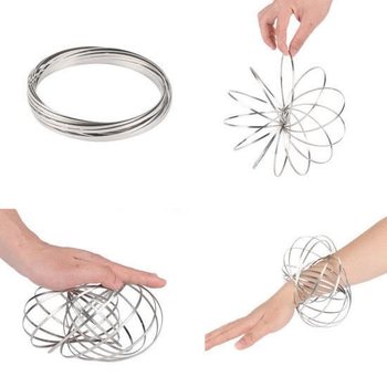 Magic Rings / Flow Rings - Kinetični 3D Magični Obroč - SREBRN | V &Scaron;KATLI (10 kos.)