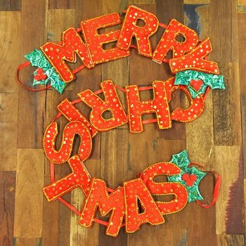 LUKSUZNA BOŽIČNA GIRLANDA MERRY CHRISTMAS (6 kos)