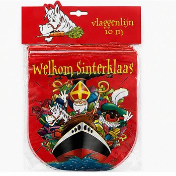 SINTERKLAAS - VERIGA ZASTAVIC &bdquo;WELKOM SINTERKLAAS&rdquo; - DOLŽINA: 10 Metrov (6 kosov)