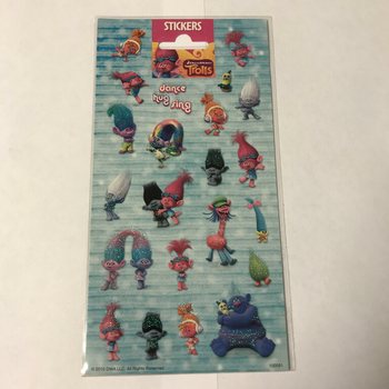 List z nalepkami: TROLLS, 20 x 10 cm (10 kos)