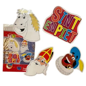 SINTERKLAAS SINT & PIET - 4-DELNI DVOSTRANSKI DEKORATIVNI PANELI (6 kosov)