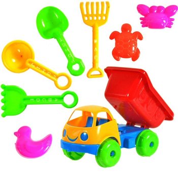 Plažni Set Igrača Tovornjak Kiper 17 cm (10 kos)