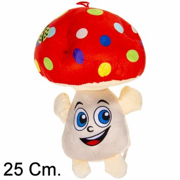 VELIKA PLIŠASTA GOBICA Z OBRAZOM - 25 CM - MIX BARV (6 kosov)