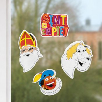 SINTERKLAAS SINT & PIET - 4-DELNI DVOSTRANSKI DEKORATIVNI PANELI (6 kosov)